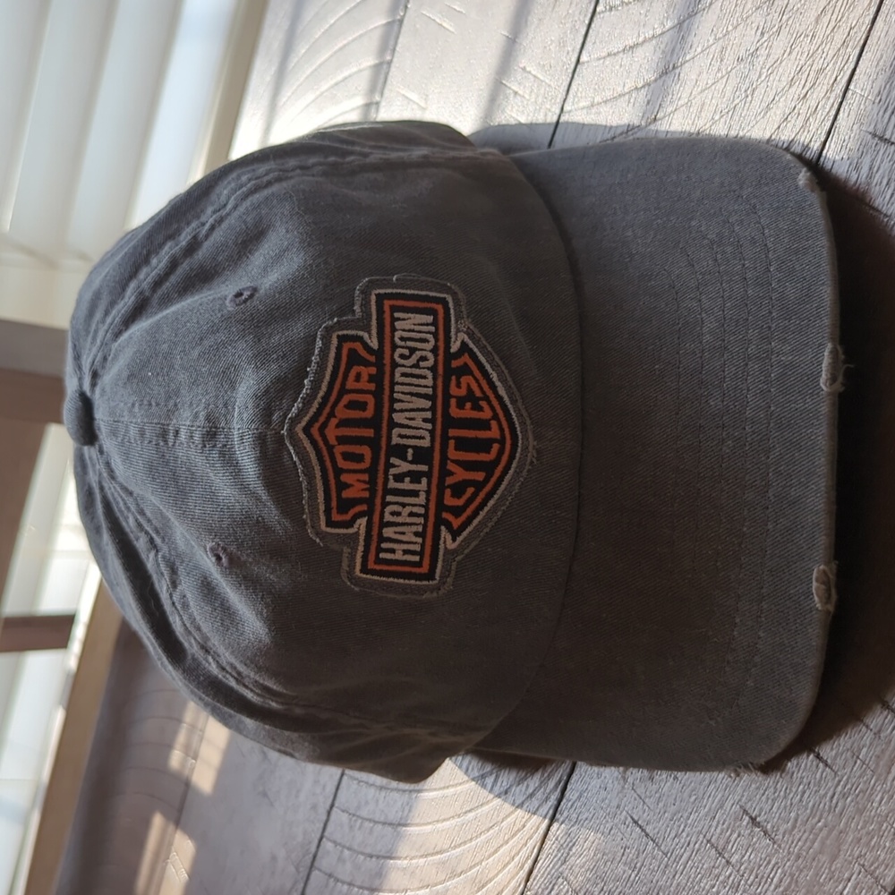 Harley Davidson grey distressed hat